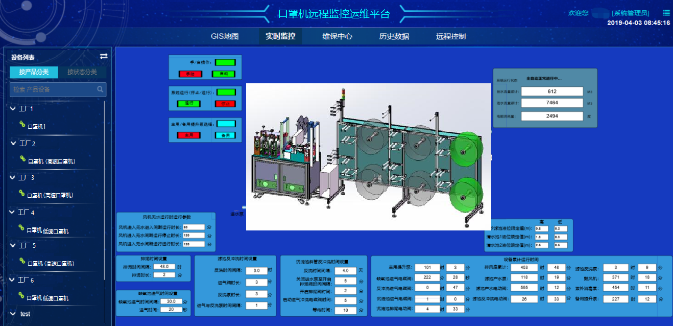 口罩機(jī)狀態(tài)監(jiān)控
